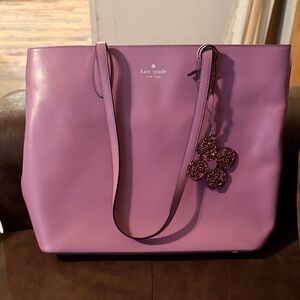Kate Spade Lavender Tote with Floral Charm